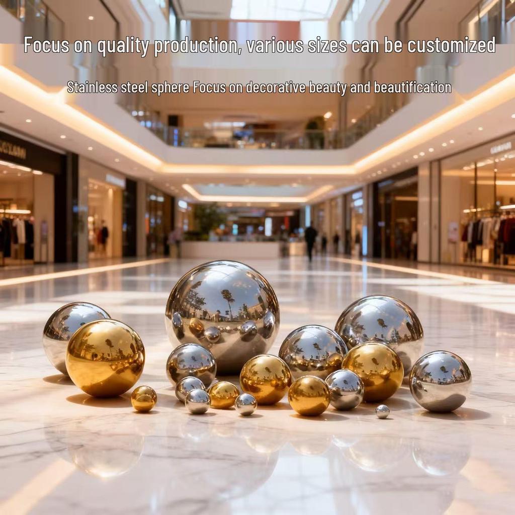 Large Mirror Polished Stainless Steel Hollow Ball for Shopping Mall or Courtyard Decoration