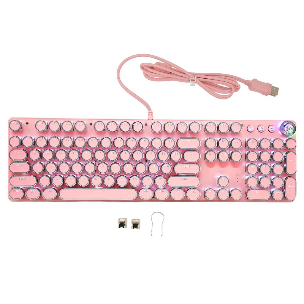 Mechanical Keyboard 104 Keys Real Mechanical Shaft Blue 2 Colors Injection Wired Multi Mode Keyboard Gaming