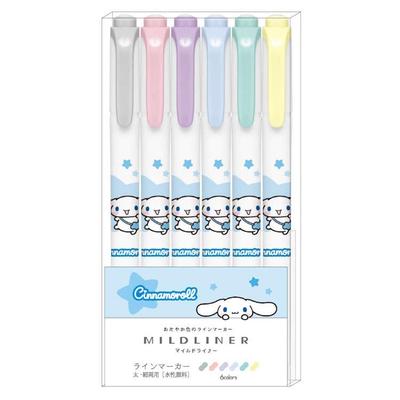 Kamio Japan Cinnamoroll Mildliner Twin Set of Bold and Fine 248663 6-Color Set, Markers, 6, Tips,