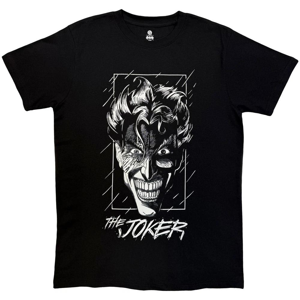 Dc Comics Joker Black And White Grin Tee Tshirt Unisexs L