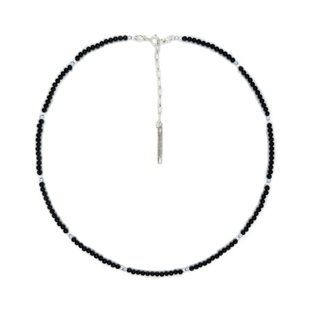 [925 Silver]Black Onyx Zirconia Necklace