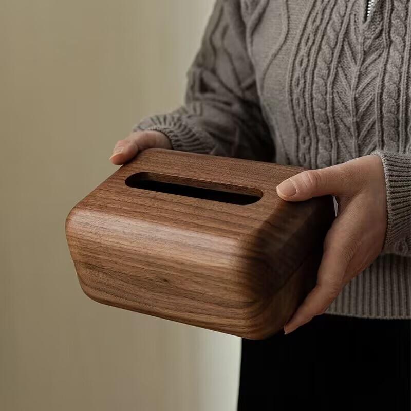 North American Black Walnut Solid Wood Tissue Box