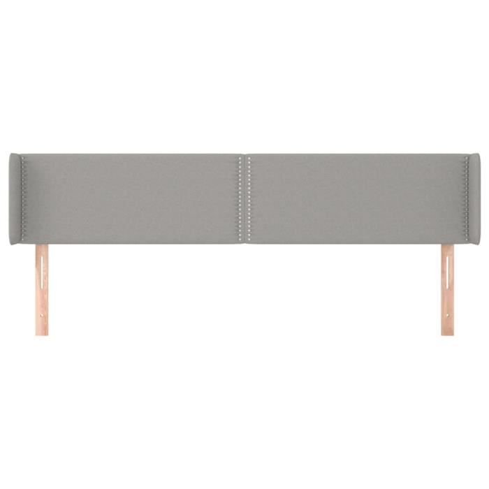 VidaXL Headboard with Ears Light Grey 203x16x78-88 Cm Fabric3118650