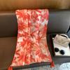 Classic Versatile Flower Printed Silk Scarf Women'S Spring And Autumn Summer Thin Long Sunscreen Scarf Travel Shawl