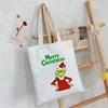 Christmas Printed Shoulder Bag Student Casual Handbag Large Capacity Canvas Bag