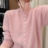Women's Stand Collar Pure Wool Cardigan - Elegant, Chic, Age-Reducing Sweater