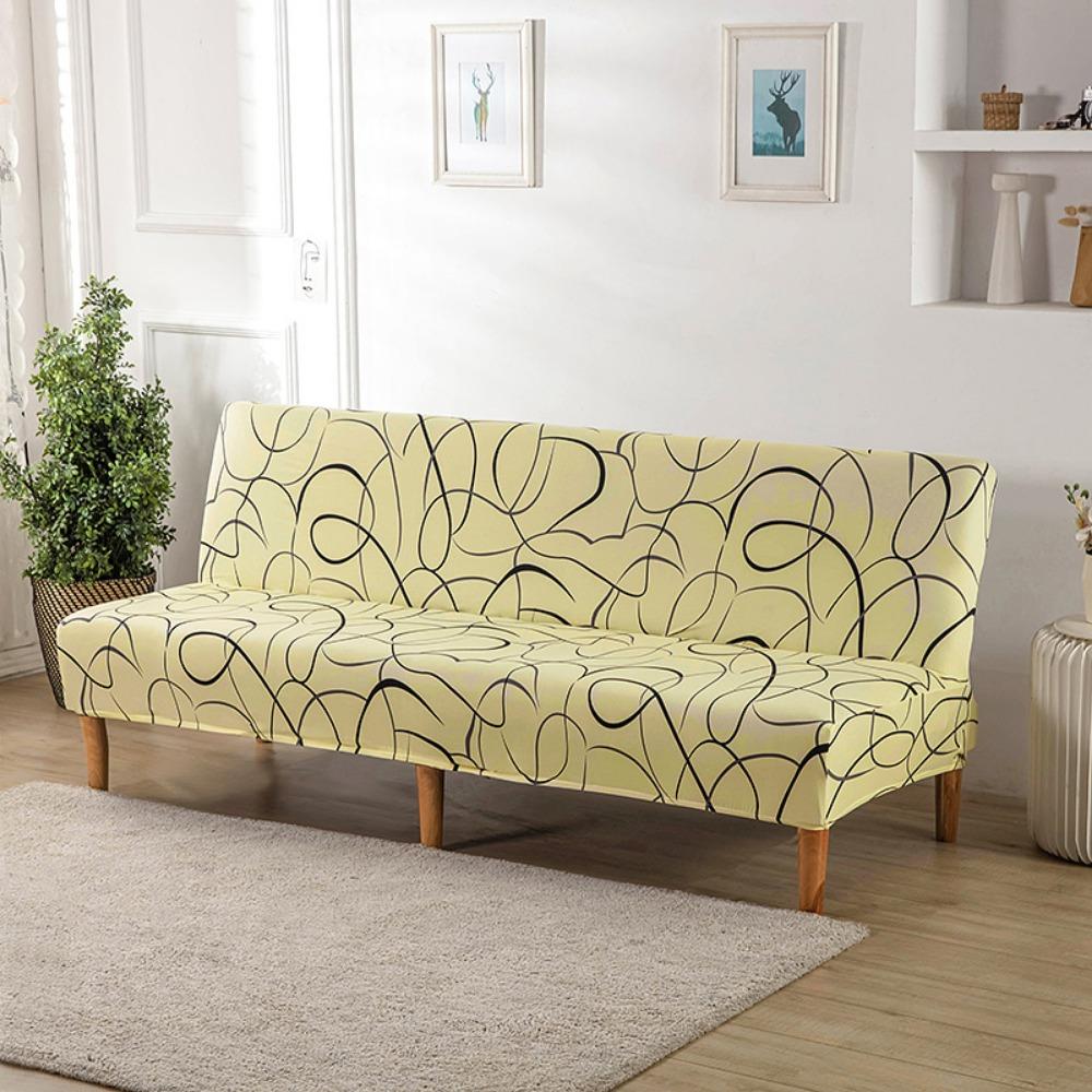 Milk Silk Elastic Sofa Cover Slipcover Furniture Protector Dustproof Stretchable No Armrest Full Coverage