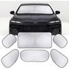Six Piece Car Window Glass Sunshade Kit, Reflective Interior Privacy Protection Sunscreen Heat Shield, Modification Replacement Parts, Universal for