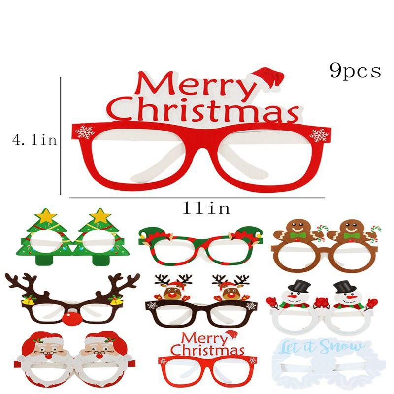 Fabelhafte 9 Stück Weihnachtsbrillen Party Requisiten Weihnachtsmann Schneemann Baum Elch