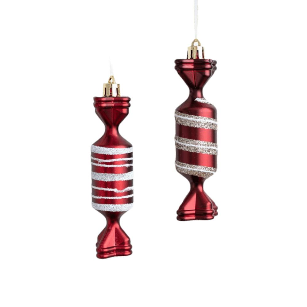 Irregular Design Christmas Hanging Ornaments Red Painted Holiday Decorations Holiday Scene