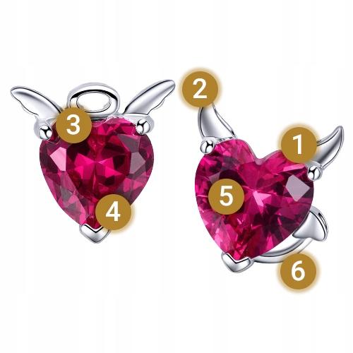 Earrings S925 Hearts Devils Crystals Zircons