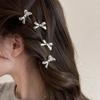 Sweet and Cool Girl Bangs Hairpins and Hair Accessories 4Pcs Set of Women New Golden Bow Mini Hairpins