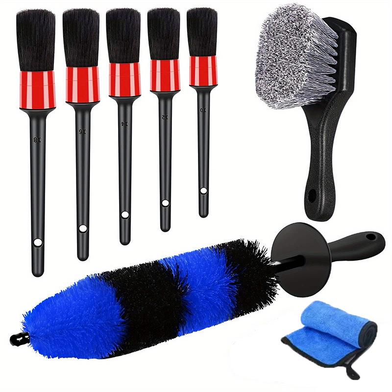 24-Piece Car Cleaning & Polishing Kit: Wheel Hub Brushes & Waxing Tools Set