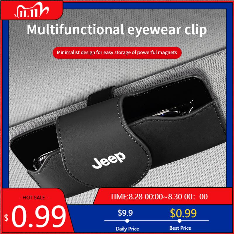 Cup Holders Car Interior Portable Glasses Box Auto Sunglasses Clip For Jeep Grand Cherokee Wrangler JK Gladiator Compass Renegad