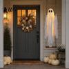 Party-Requisiten für festliche Atmosphäre Große hängende Schaukel Geist Halloween-Dekoration mit Fernbedienung und Schnur Gartenornament Warme Lichter