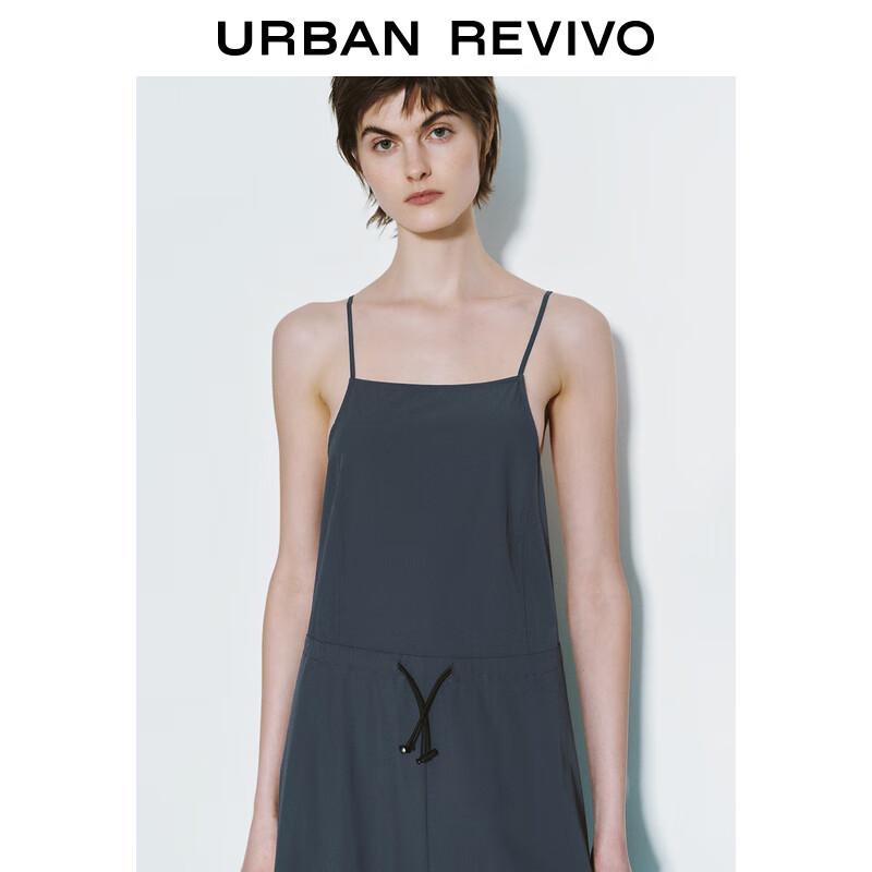 UR Women's Drawstring Cross Strap Slit Back Dress