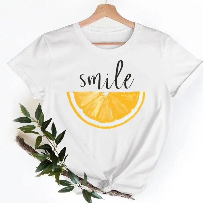 Tee Shirt T Fish Watercolor Printing Women Casual Fashion Tshirt Top Female Lady Clothes Short Sleeve Graphic T-shirts