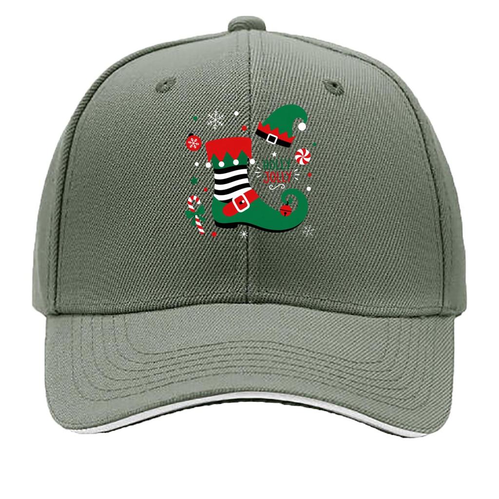 Playful Christmas Elf Boot Graphic Sandwich Baseball Cap Sun Cap Outdoor Workouts Hat