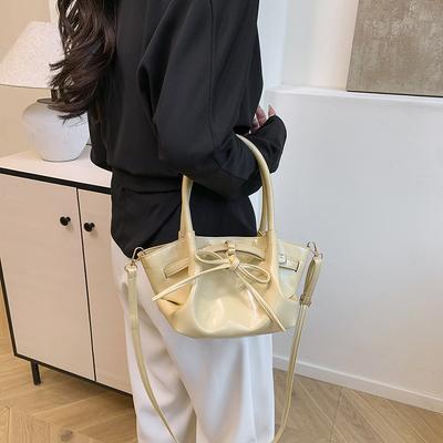 Koreanische Nischen-Tragetasche für Gemüse, Damen, Frühling 2025, neue trendige Mode-Eimer-Tasche, Umhängetasche mit Schleife