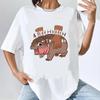 Moo Deng Oberteile T-Shirts Teenager Trendig Hip-Hop Popkultur Kawaii T-Shirt Retro Grunge Vintage Hip-Hop Bequem Y2k