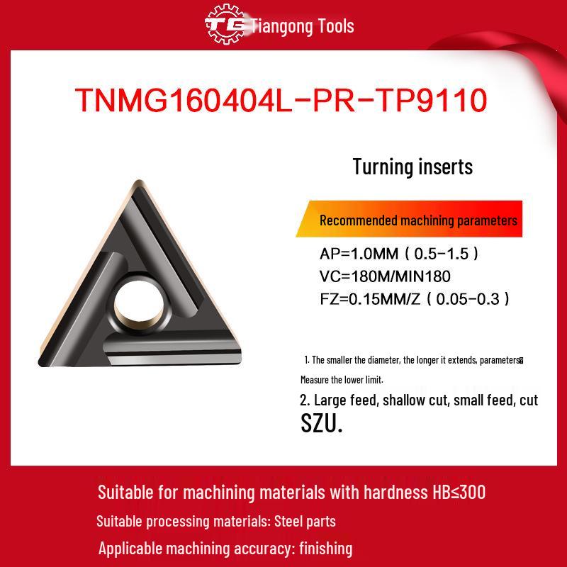 Tiangong TNMG160408 CNC Milling and Turning Blade - Triangular Carbide for Stainless Steel