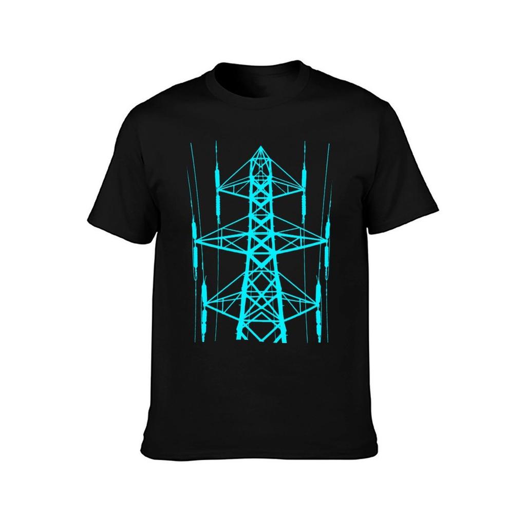 PYLON. ELECTRICITY. ENERGY. POWER. BLUE T-Shirt Man T Shirts for Men Funny T Shirts Dark Humor T-Shirt