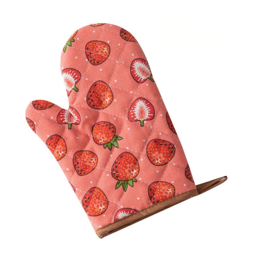 2pcs Heat Resistant Cotton Oven Mitts Thickened Kitchen Microwave Mittens Cooking Tool