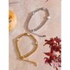 Yhpup High Quality Stainless Steel Cubic Zirconia Chain Bracelet Bangle Temperament Popular Arrivals Wrist Golden Jewelry
