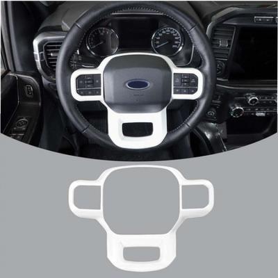 White Steering Wheel Cover Trim Driving Control Decoration For Ford F150 +