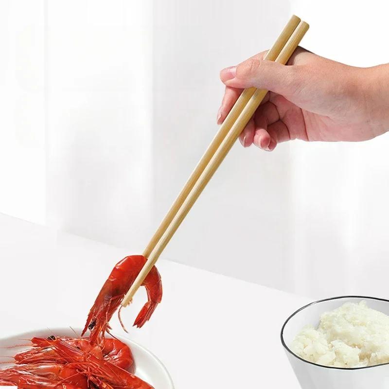 5/10 párů čínských bambusových hůlek, nelakované, bez vosku, odolné proti plísním, protiskluzové, japonské kuchyňské náčiní, sada bambusových hůlek