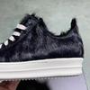 Marke Echtes Leder Herrenschuh Klassische Schwarze Rosshaar Freizeit Low Top Sneaker Frau Luxus Designer Mode Flache Pelzschuhe