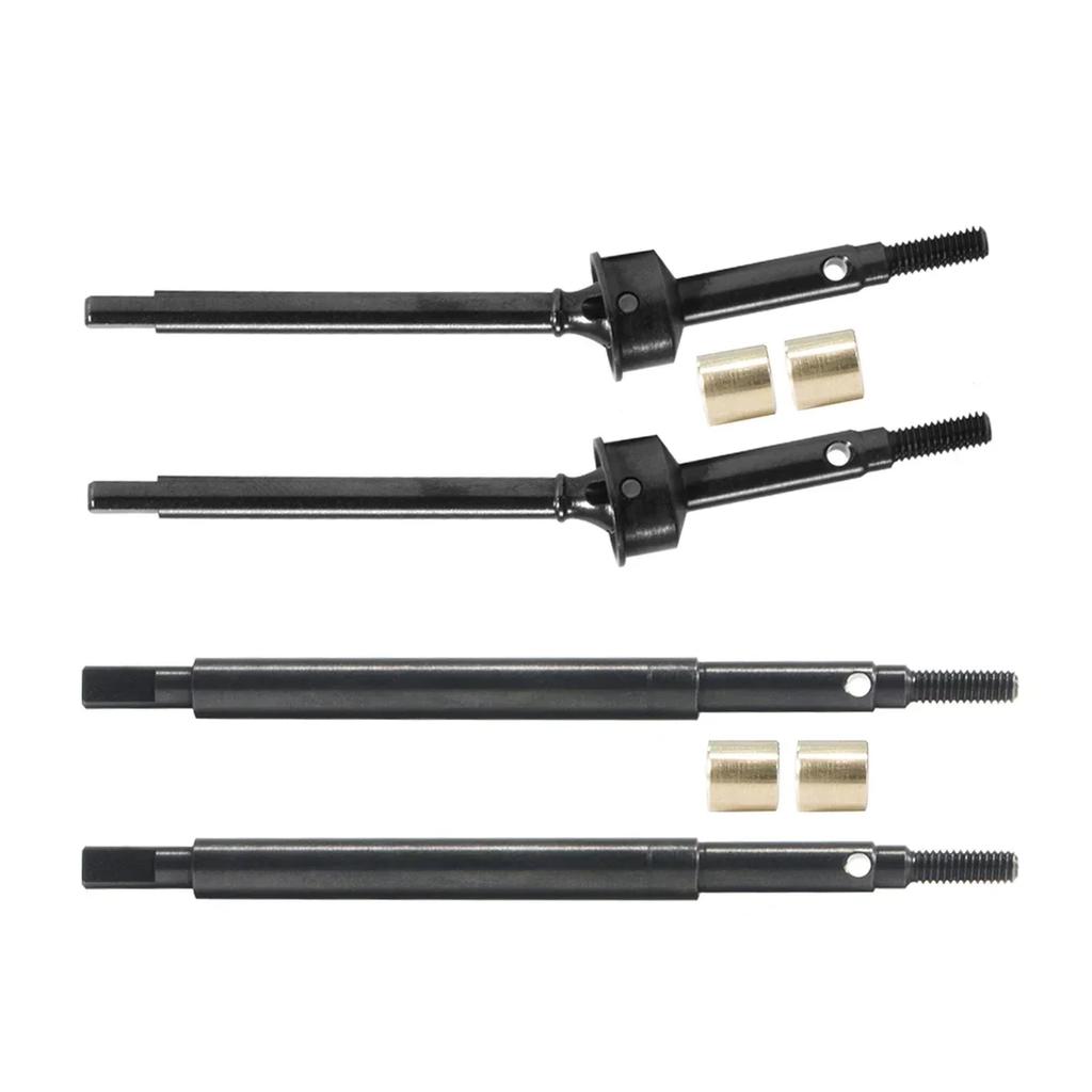 Steel Front Rear Axle Shafts 5mm Extended +2mm Thread Longer Driveshaft for 1/18 RC Crawler Car TRX4M Upgrade Parts