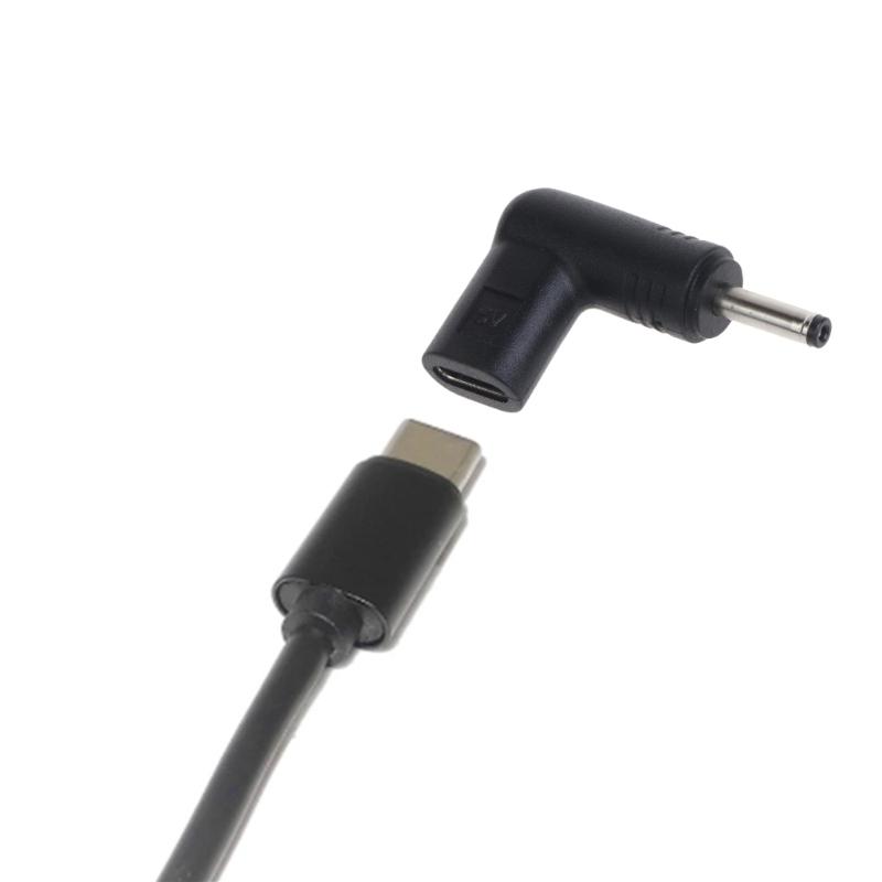 Typ-C-Buchse auf DC 3,5 mm x 1,35 mm Ladeadapter 90-Grad-Konverter DC-Netzteil