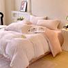 Thickened Milk Fleece Four-Piece Korean Carved Coral Fleece Double-Sided Flannel Quilt Cover Bed Sheet Bedding