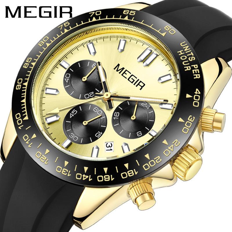 Quartz Watch Multi-Function Timing Waterproof Sports Watch Watc Men'S Watch 8104 Silicone