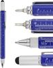 Gifts Multi Tech Tool Pen 6 In 1 Stylus Pen - Screwdriver Pen With Ruler, Levelgauge, Ballpoint Pen Black Ink (silver)