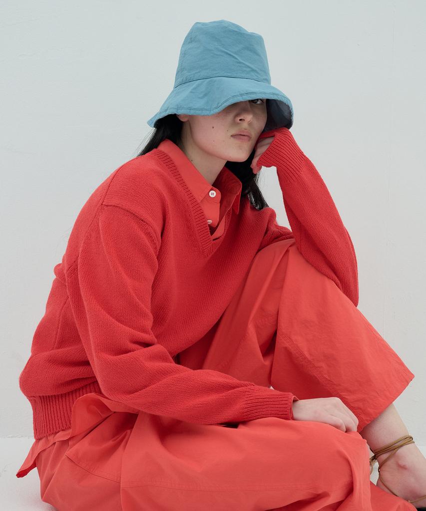 Jeonggamseutyudio Cotton V Neck Knit_5 Color