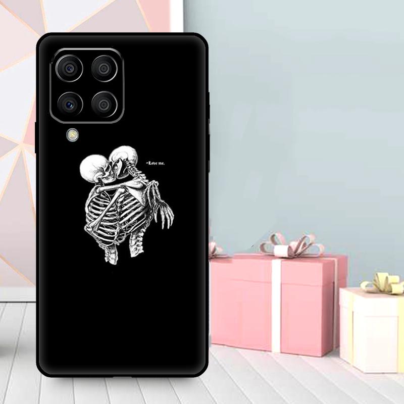 Skeleton Skull Kiss Case For Samsung Galaxy M16 M31 M21 M13 M33 M53 M15 M35 M55 M36 M56 M12 M32 M52 M14 M34 M54
