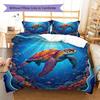 UnderwaterWorld Pattern Bedding Quilt Set Quilt Cover Pillowcase Home Decoration Birthday Gift (1 * Duvet Cover + 2 * Pillowcase, Without Core)