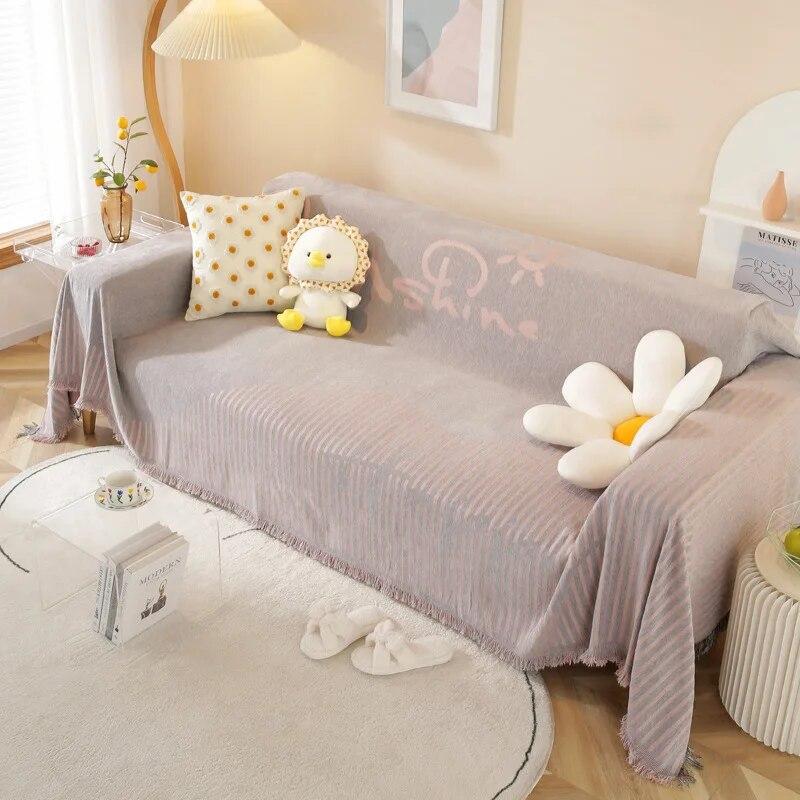 Knitting Picnic Throw Blanket Outdoor Picnic Mat Soft Sofa Blankets Towel Nap All Inclusive Couch Slipcover
