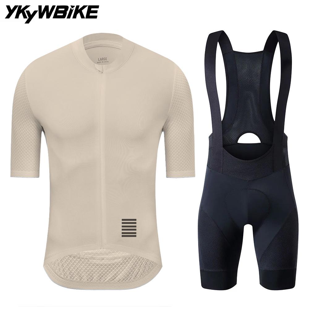 YKYWBIKE Cycling Jersey Set Classic MTB Cycling Bib Shorts Kit Reflective Custom Bike Clothes Bicycle Clothing Maillot