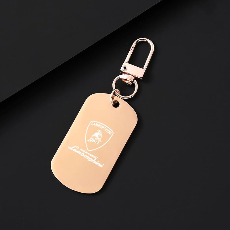 Fashion Car Laser-engraved Keychain Styling Emblem Key Ring For Lamborghini Urus Huracan Aventador Premium Auto Accessories