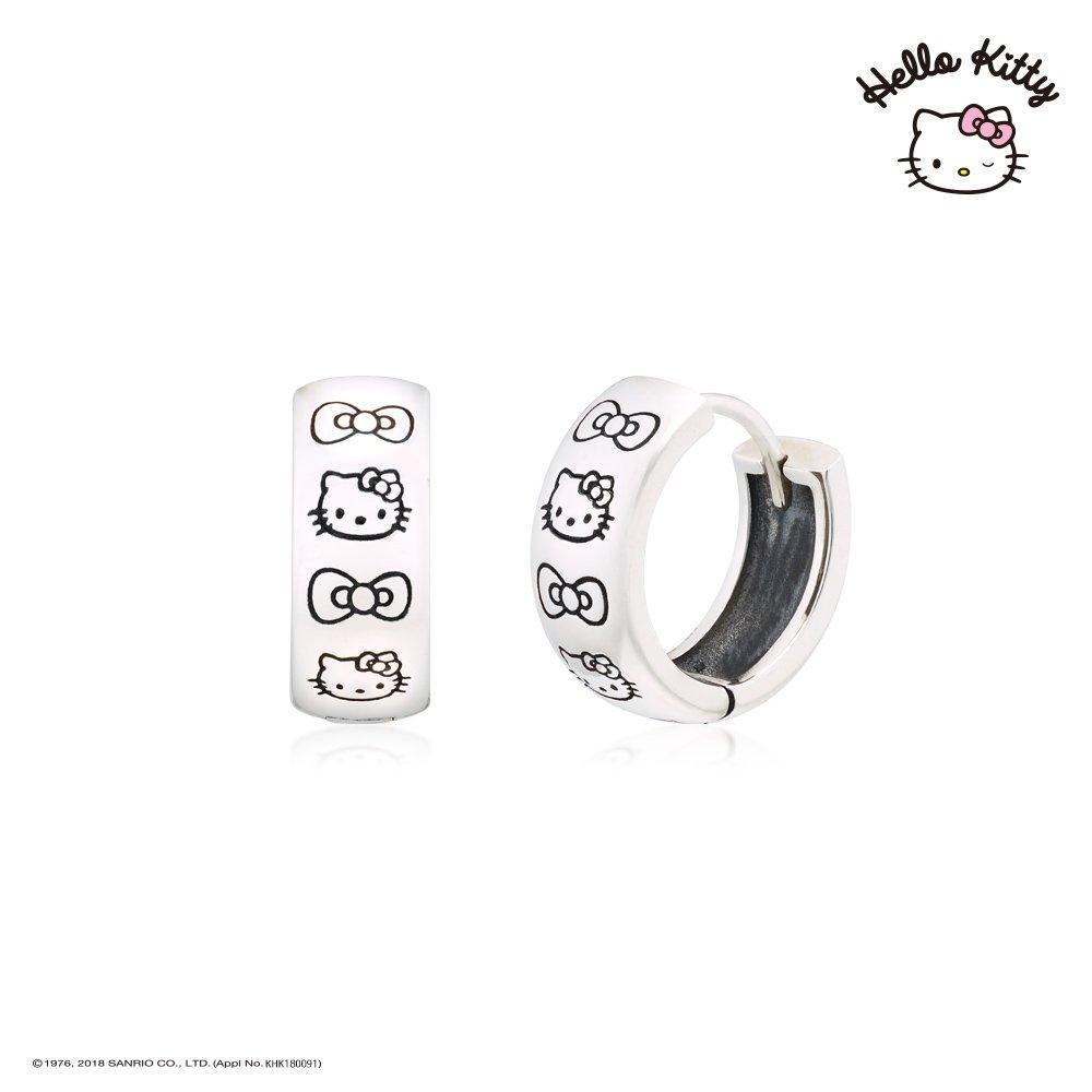 Sanrio Hello Kitty Jewelry Silver Oil Painting One-Touch Earrings Hlse380