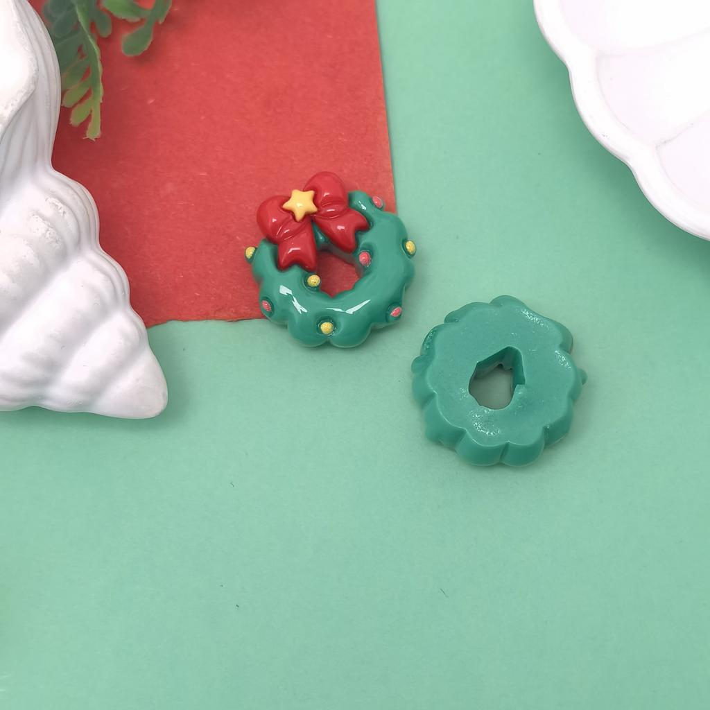 Kawaii Cartoon Christmas Series Flatback Resin Cabochon DIY Headwear Craft Doll House Accessories