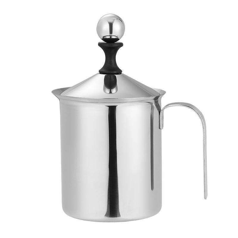 Dual-Layer Stainless Steel Milk Frothing Pitcher - Latte & Coffee Cup Frother