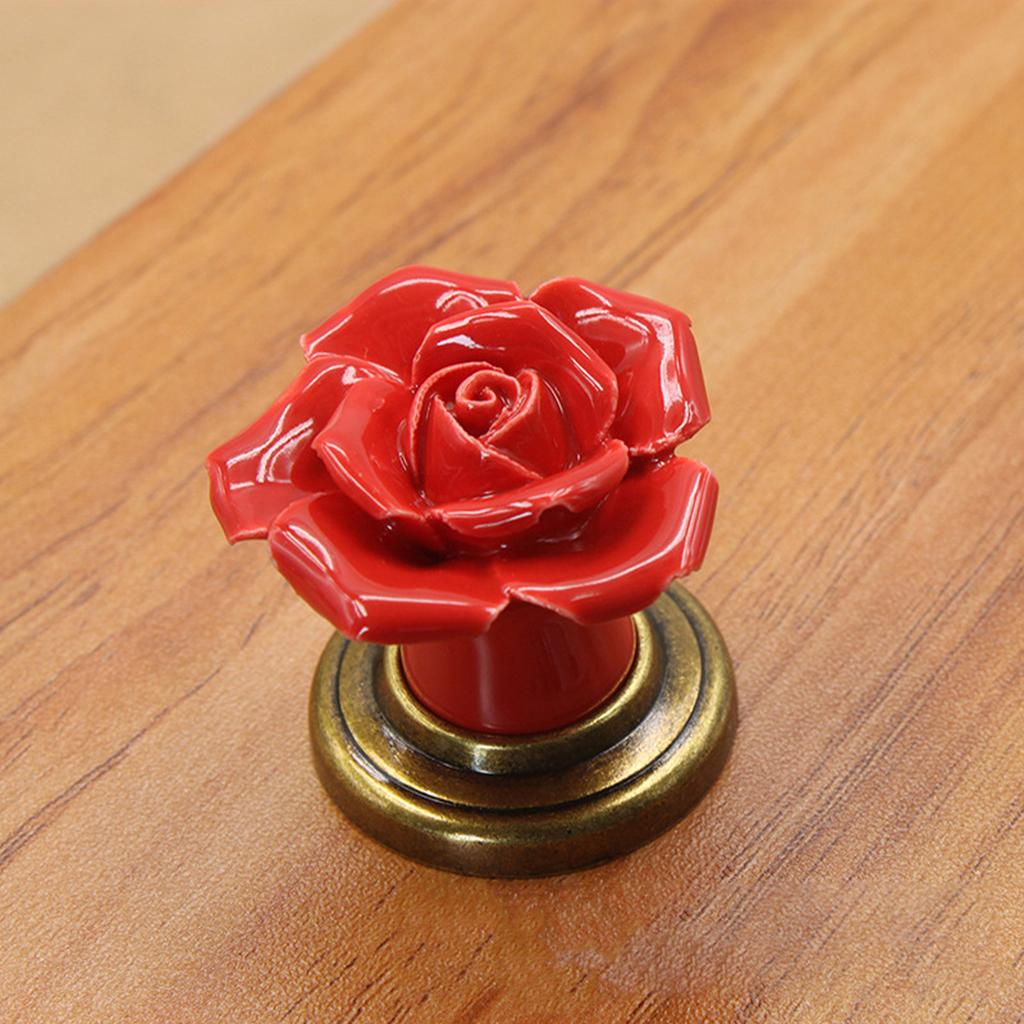 4 Stück Elegante Florale Keramik Schrankknöpfe mit Zinklegierungsschrauben für Möbel Kleiderschrank Kommode Schubladengriffe Verwendung