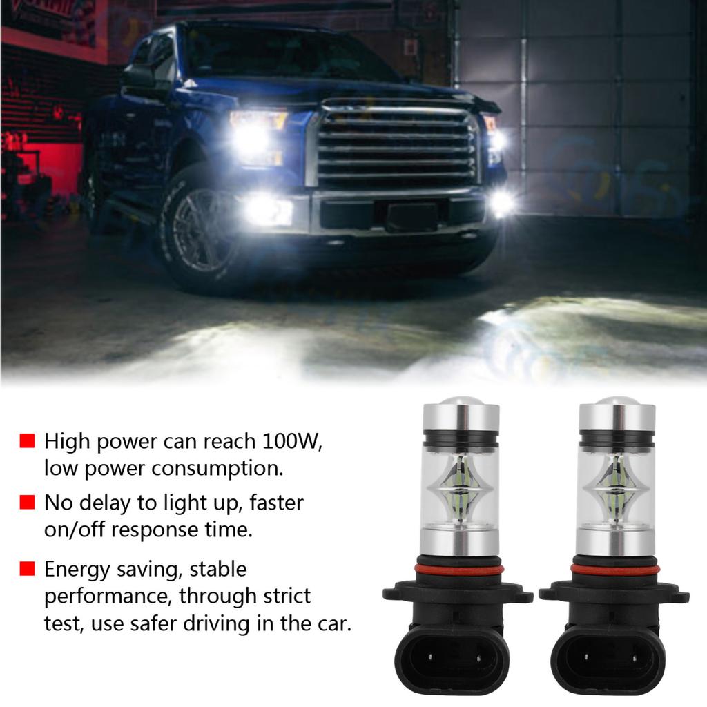 2pcs 9005 H10 9145 8000K Ice Blue 100W LED 8000K Ice Blue LED Fog Bulbs Bulbs Fog Light Lamp
