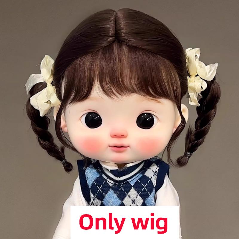 

Blyth doll wig soft wavy curving air bangs Long hair Short hair High Ponytail for Big Size Head Doll DianDian Wig 9-10 inch