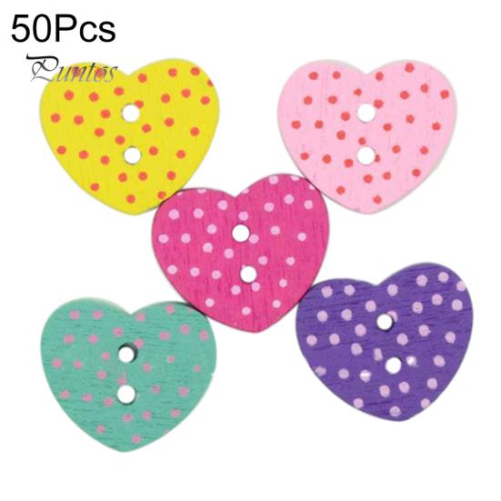 

50 шт. деревянные пуговицы в виде птицы, бабочки, совы, улитки и сердца для шитья своими руками, скрапбукинга 50pcs Polka Dot Heart