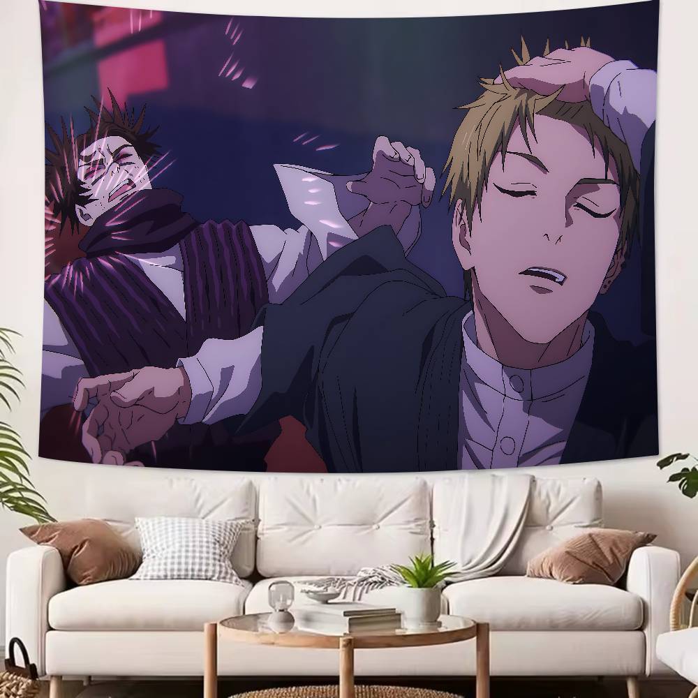 Cool Hot JJujutsuS KKaisen Tapestry Decoration Bedroom Dormitory Background Cloth Holiday Home Party Living Room Club Tapestry